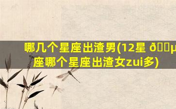 哪几个星座出渣男(12星 🌵 座哪个星座出渣女zui
多)